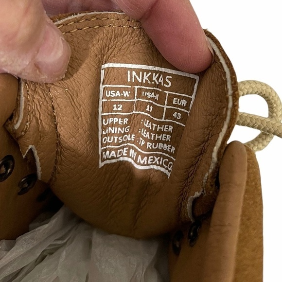 NWT- Inkkas Tan Suede camping boots. Size 12 - Picture 11 of 12